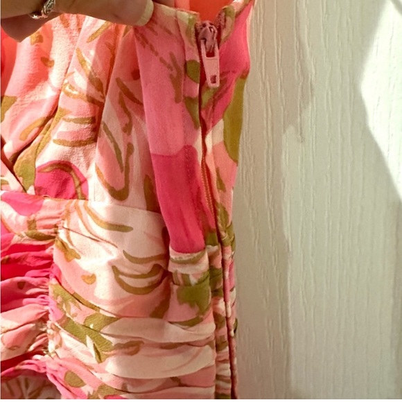 Maggie London Pink Blush Floral Silk
Chiffon Sleeveless Dress - Picture 6 of 7